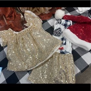 Toddler 18-24 month Christmas Outfit with Hat